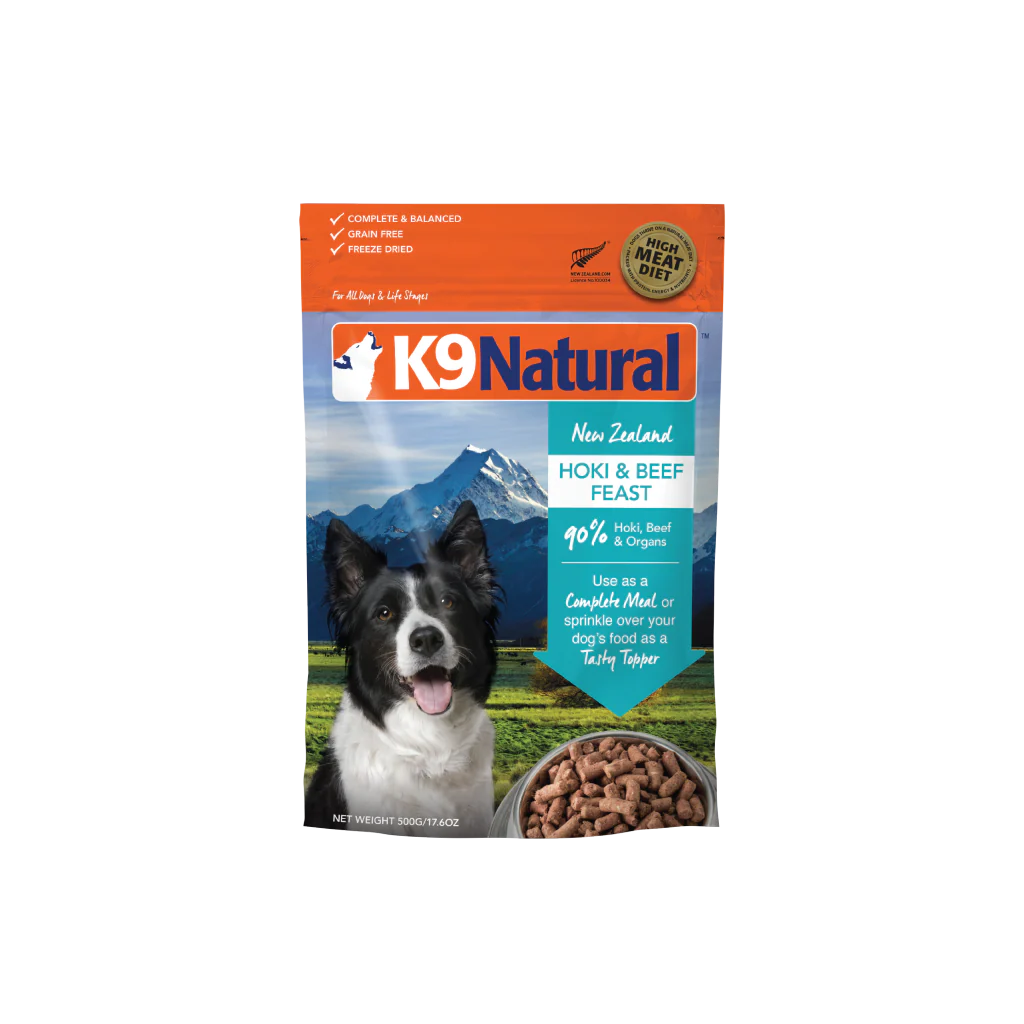 Hoki & Beef Feast Freeze-Dried Dog Food by K9 Natural