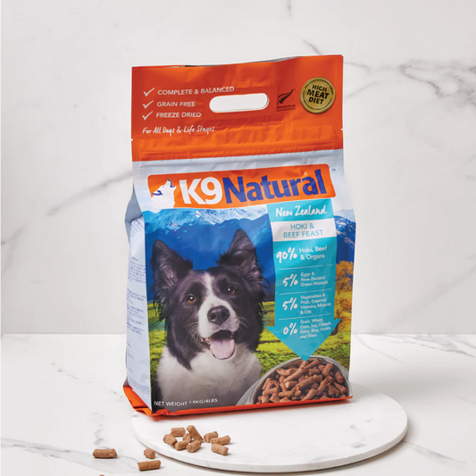 Hoki & Beef Feast Freeze-Dried Dog Food by K9 Natural